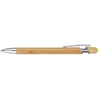 Stylo à bille en bambou, stylo tactile
