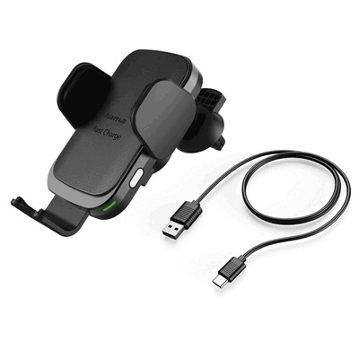 Mobile phone holder for car, wireless charger 10W Hama